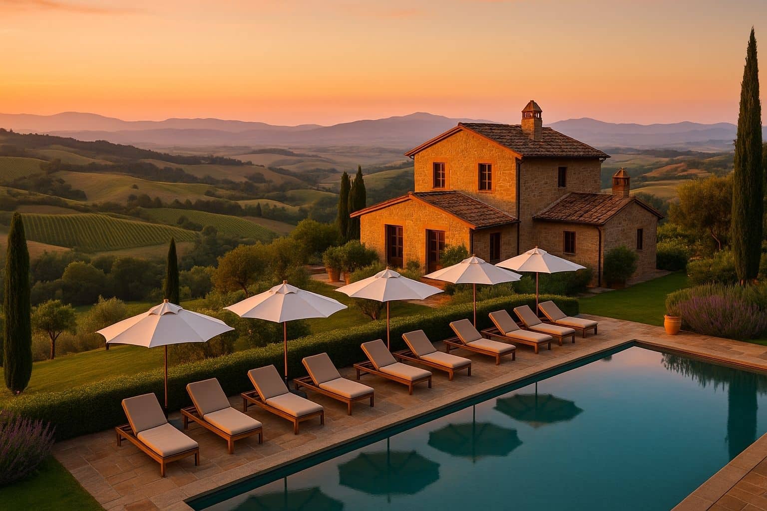Stunning luxury villa in Tuscany, Italy for private vacation escapes