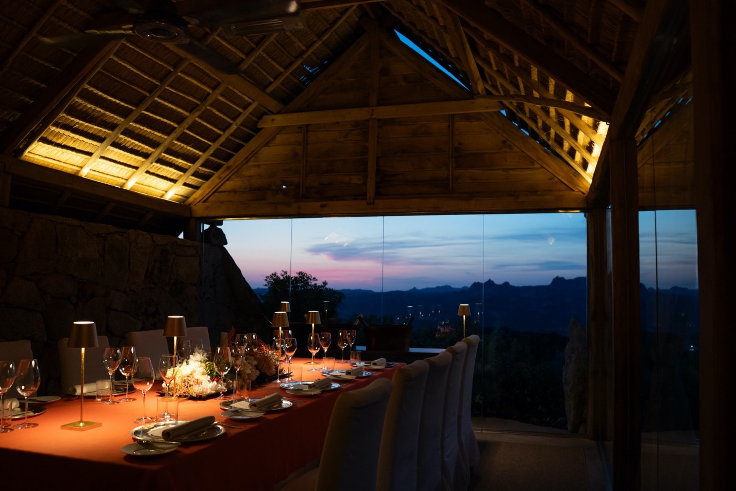 The dining terrace of Il Fuoco Sacro at Petra Segreta